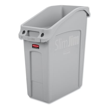 13 Gal Polyethylene Rectangular Prism Waste Receptacles, Gray -  RUBBERMAID COMMERCIAL, 2026695